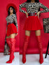 Pleated shorts + double belt J72 - RED PRE-ORDER